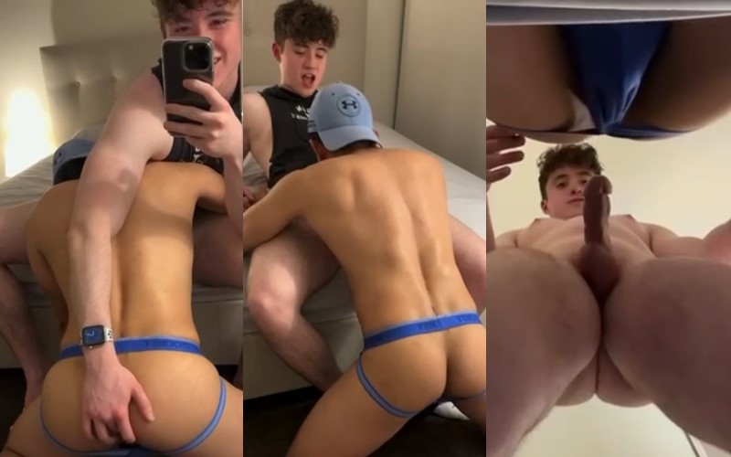 JustTheGays thumbnail for itssooshi – getting sucked before fucking jockstrapped ass - amateur gay porn from OnlyFans, MyVidster, GayForFans and more! - 