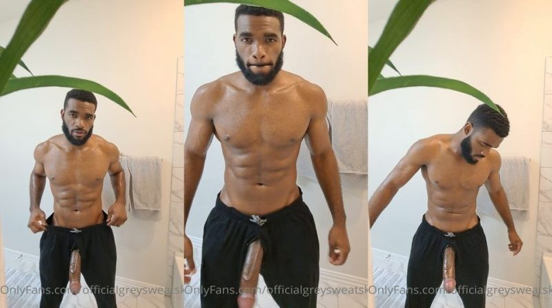 JustTheGays thumbnail for officialgreysweatsk – showing off my massive cock - amateur gay porn from OnlyFans, MyVidster, GayForFans and more! - Big Cock, Solo