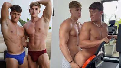 JustTheGays thumbnail for Paul Cassidy pegs Juicy James during a workout – jake_od - amateur gay porn from OnlyFans, MyVidster, GayForFans and more! - video