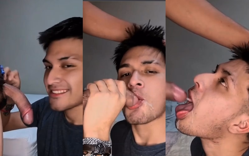 JustTheGays thumbnail for Deniel Valles takes his friend’s dick - amateur gay porn from OnlyFans JustForFans GayForFans - 