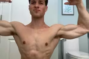 JustTheGays thumbnail for Nick Sandell flexing naked before getting in the shower - amateur gay porn from OnlyFans, MyVidster, GayForFans and more! - Shower