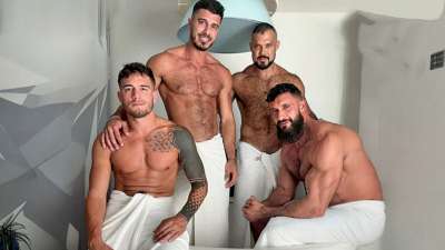 JustTheGays thumbnail for Alex Ink, Lobo Carreira, Halif Faruk and Jacob Lord fuck in the bathtub - amateur gay porn from OnlyFans, MyVidster, GayForFans and more! - Anal, Group