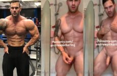 JustTheGays thumbnail for Bodybuilder Andrew Pickering naked in shower - amateur gay porn from OnlyFans, MyVidster, GayForFans and more! - Shower, Solo