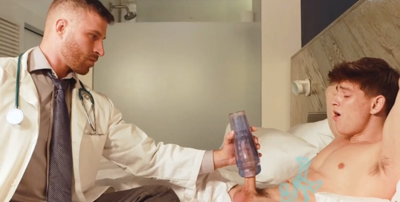 JustTheGays thumbnail for Reno Gold and his “Doctor” Ryan Ellis (Ryanellis1) jerk off with toys - amateur gay porn from OnlyFans JustForFans GayForFans - 