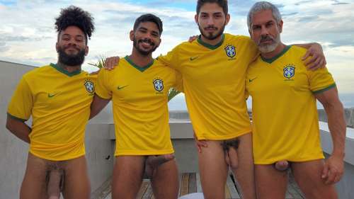 JustTheGays thumbnail for Brazillian Foursome – Gael (gbakariok22), Andy Rodrigues, Loc Rios and Marcelo Caiazzo - amateur gay porn from OnlyFans, MyVidster, GayForFans and more! - Anal, Group, Latin