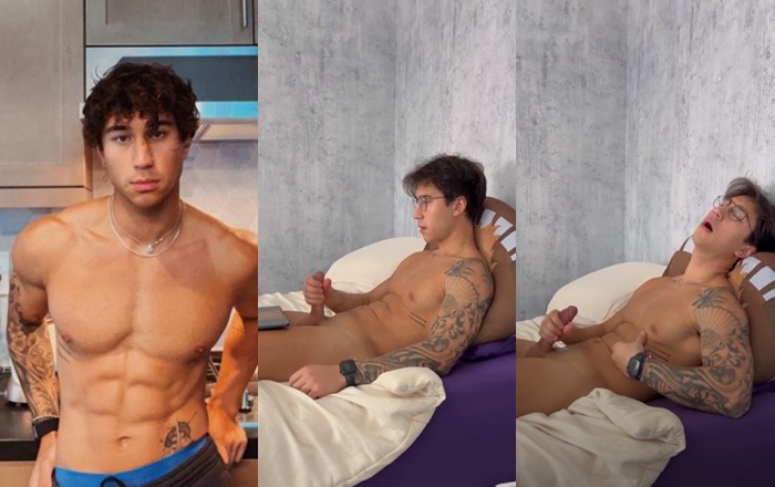 JustTheGays thumbnail for Evan Lamicella jerks off while watching porn - amateur gay porn from OnlyFans, MyVidster, GayForFans and more! - Jerk Off, Solo