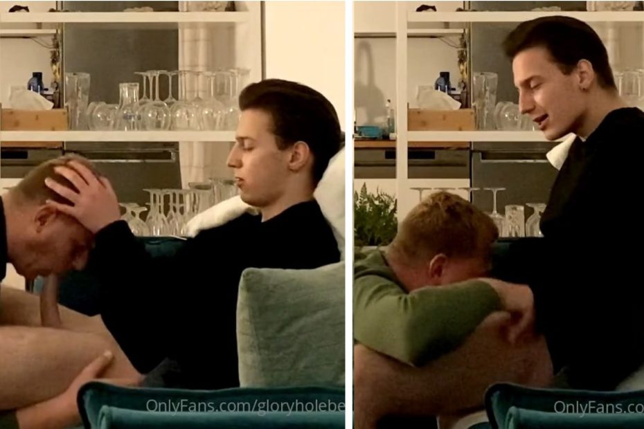 JustTheGays thumbnail for German Bad Boy gets blowojob from daddy – gloryholeberlin - amateur gay porn from OnlyFans, MyVidster, GayForFans and more! - Daddy, Oral