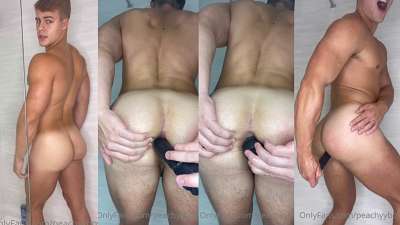 JustTheGays thumbnail for PeachyyBoy fucks himself with a toy in the shower - amateur gay porn from OnlyFans, MyVidster, GayForFans and more! - 