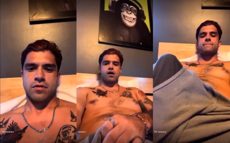 JustTheGays thumbnail for Tiktoker shows off his bulge before bed - amateur gay porn from OnlyFans JustForFans GayForFans - 