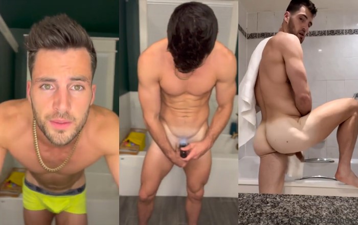 JustTheGays thumbnail for Beautiful youtuber shows off his ass after a shower - amateur gay porn from OnlyFans, MyVidster, GayForFans and more! - Shower, Solo