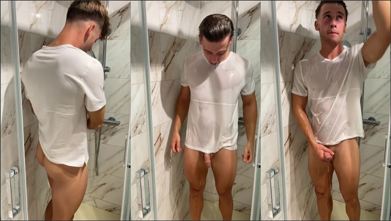 JustTheGays thumbnail for irish-x gets wet in the shower - amateur gay porn from OnlyFans, MyVidster, GayForFans and more! - Shower, Solo
