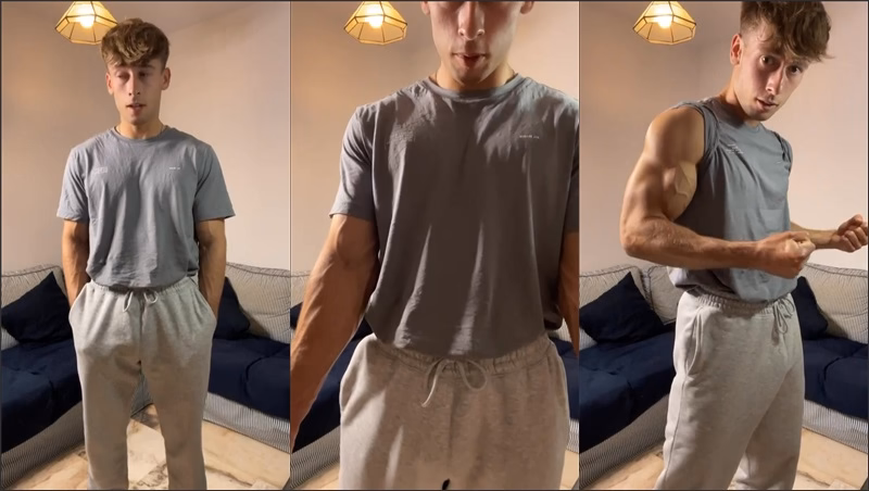 JustTheGays thumbnail for irish-x shows off in sweatpants - amateur gay porn from OnlyFans JustForFans GayForFans - 