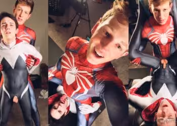 JustTheGays thumbnail for buckahroo – Spiderman blowjob and fuck - amateur gay porn from OnlyFans JustForFans GayForFans - 