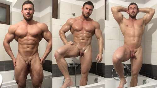 JustTheGays thumbnail for MuscularKevin shows off his body in the shower - amateur gay porn from OnlyFans, MyVidster, GayForFans and more! - Shower, Solo