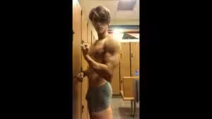 JustTheGays thumbnail for Flexing in the gym locker room – Chase Stobbe (cmschse) - amateur gay porn from OnlyFans, MyVidster, GayForFans and more! - video