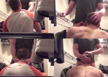 JustTheGays thumbnail for Guy gets sucked in the storage closet - amateur gay porn from OnlyFans, MyVidster, GayForFans and more! - Oral