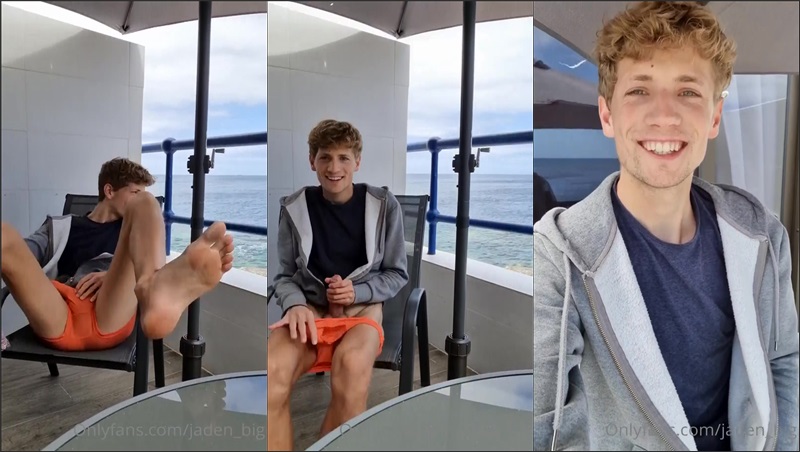 JustTheGays thumbnail for jaden_big jerks off on the balcony - amateur gay porn from OnlyFans, MyVidster, GayForFans and more! - Jerk Off, Solo, Young & Twink