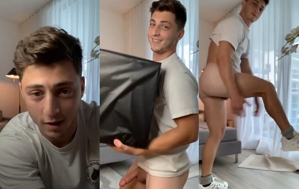 JustTheGays thumbnail for Mkaarons – unboxing a gift naked - amateur gay porn from OnlyFans, MyVidster, GayForFans and more! - Solo