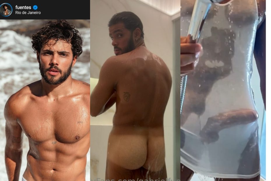 JustTheGays thumbnail for Brazilian actor GabrielFuentes shows off his hard dick in the shower - amateur gay porn from OnlyFans, MyVidster, GayForFans and more! - Shower
