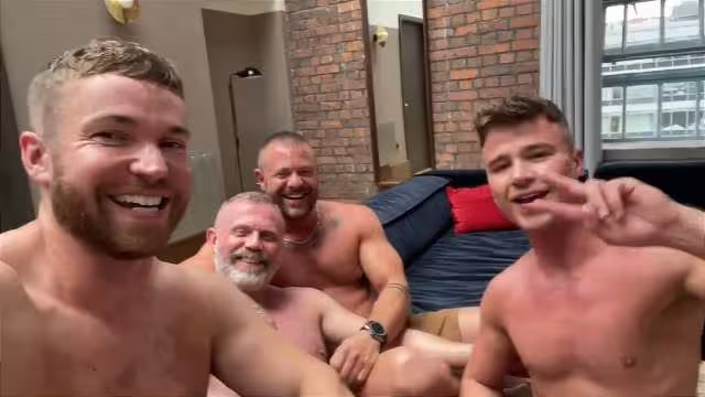 JustTheGays thumbnail for Daddies fuck hungry bottoms – Freddy Miller, Gabriel Cross, Kendrick Thomas, Scott Wild – RFC - amateur gay porn from OnlyFans JustForFans GayForFans - 