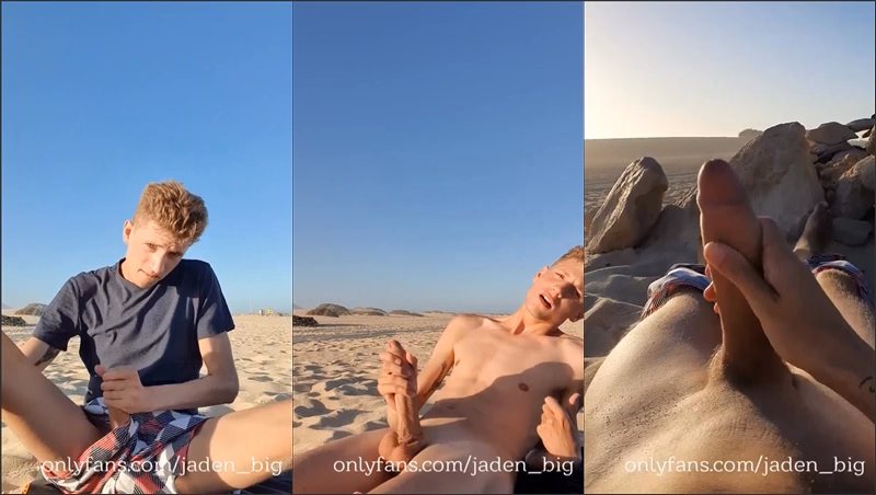 JustTheGays thumbnail for jaden_big jerks off on the beach - amateur gay porn from OnlyFans JustForFans GayForFans - Jerk Off, Solo, Young/Twink