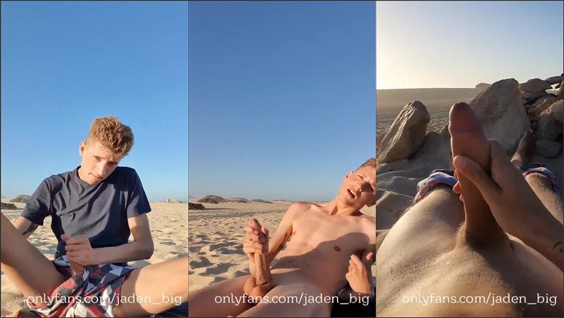JustTheGays thumbnail for jaden_big jerks off on the beach - amateur gay porn from OnlyFans, MyVidster, GayForFans and more! - Jerk Off, Solo, Young & Twink