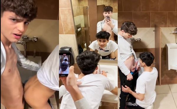 JustTheGays thumbnail for Twinks fuck in the restaurant bathroom - amateur gay porn from OnlyFans, MyVidster, GayForFans and more! - Anal, Young & Twink