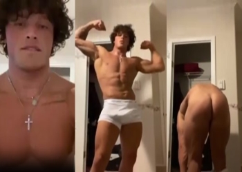 JustTheGays thumbnail for Young buff guy shows off his body - amateur gay porn from OnlyFans, MyVidster, GayForFans and more! - Solo