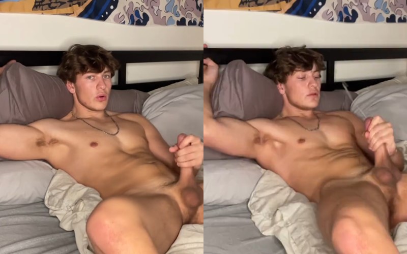 JustTheGays thumbnail for Conner Blakely – Jerking off in bed and cumming over my face - amateur gay porn from OnlyFans, MyVidster, GayForFans and more! - Jerk Off, Solo, Young & Twink