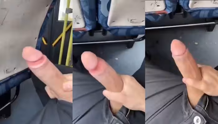 JustTheGays thumbnail for Jerking on the bus - amateur gay porn from OnlyFans JustForFans GayForFans - 