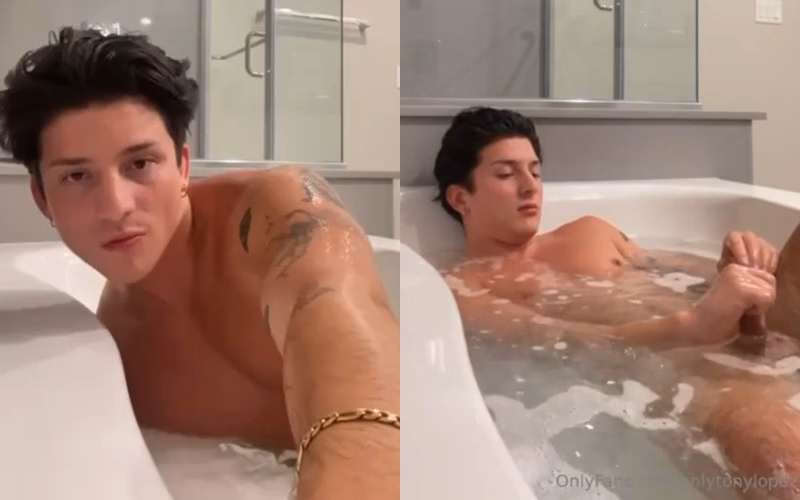 JustTheGays thumbnail for onlytonylopez takes a bath - amateur gay porn from OnlyFans JustForFans GayForFans - 