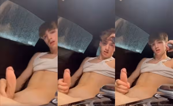 JustTheGays thumbnail for Playboyjj jerks off in the car - amateur gay porn from OnlyFans JustForFans GayForFans - 