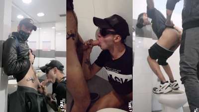 JustTheGays thumbnail for Public bathroom where I suck him and he fucks me – Lyonard and Paul Docux - amateur gay porn from OnlyFans, MyVidster, GayForFans and more! - 