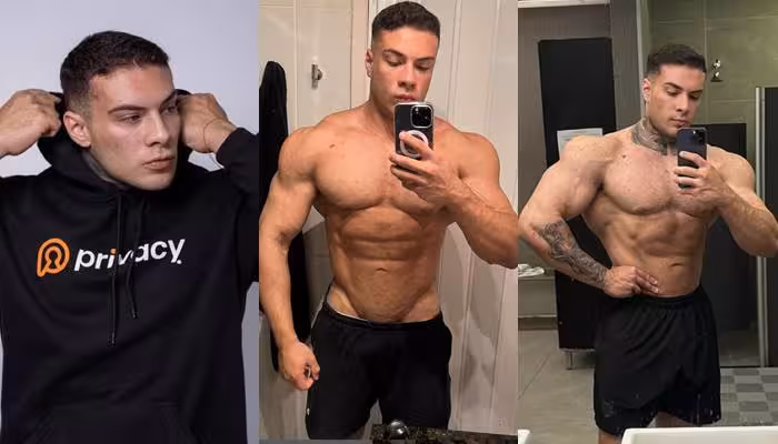 JustTheGays thumbnail for Rafael Marttinz shows off his cock in the mirror - amateur gay porn from OnlyFans JustForFans GayForFans - 