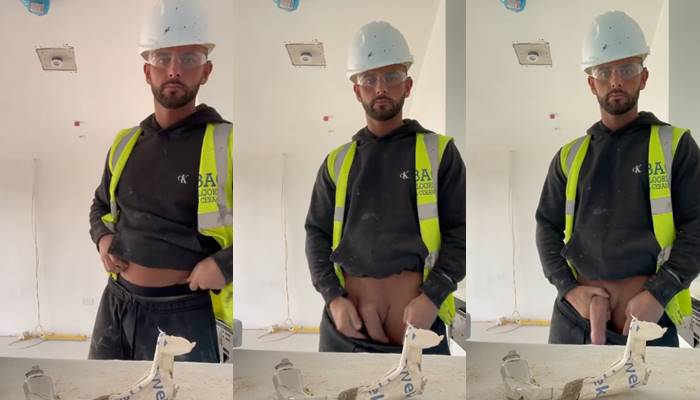 JustTheGays thumbnail for Clip of a construction worker showing off his massive cock - amateur gay porn from OnlyFans, MyVidster, GayForFans and more! - Big Cock, Solo