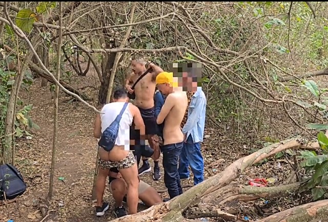 JustTheGays thumbnail for Group fuck in the woods by Galheta Beach – Part 1 - amateur gay porn from OnlyFans, MyVidster, GayForFans and more! - Anal, Group, Outdoor