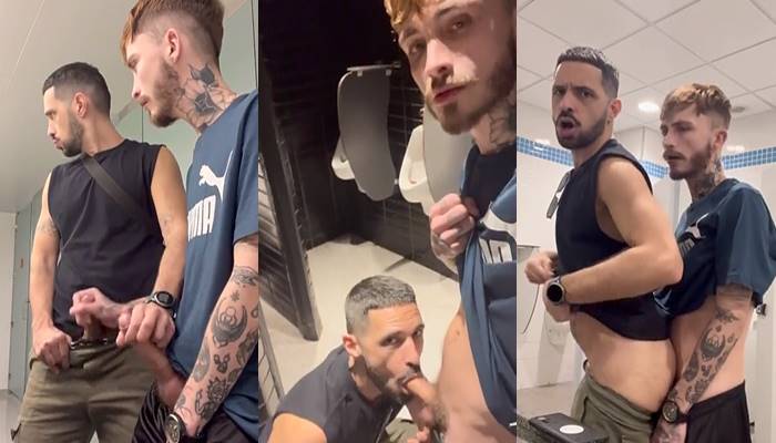 JustTheGays thumbnail for Hariel Dias and Shulxxx fuck in a public bathroom - amateur gay porn from OnlyFans, MyVidster, GayForFans and more! - Anal
