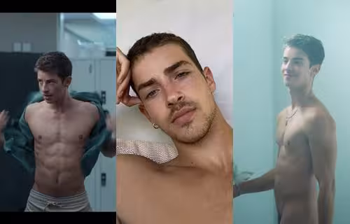 JustTheGays thumbnail for Leaked video of sexy Spanish actor Manu Rios getting his dick out and jerking in a plane bathroom - amateur gay porn from OnlyFans JustForFans GayForFans - 