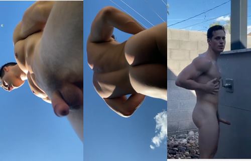 JustTheGays thumbnail for Nick Sandell shows off his tight body and juicy cock while using his outdoor shower - amateur gay porn from OnlyFans, MyVidster, GayForFans and more! - Outdoor, Shower, Solo