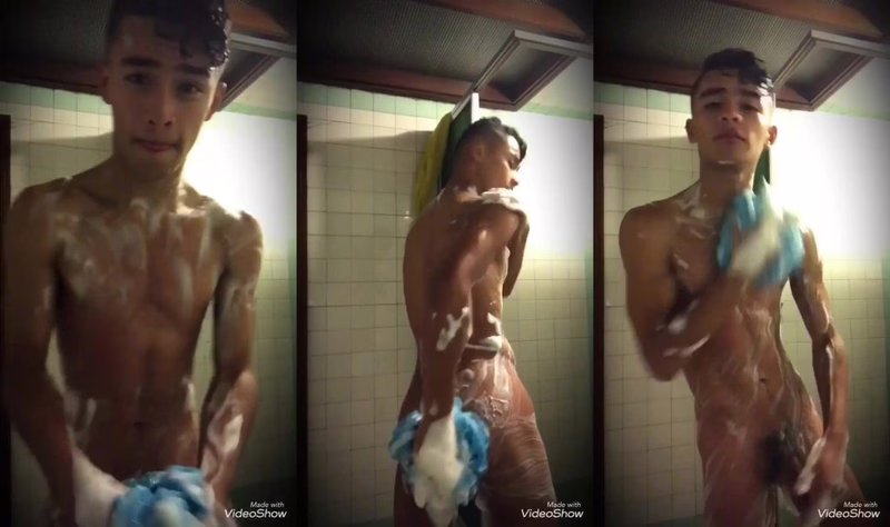 JustTheGays thumbnail for Tiny lean twink gets soaped up in the shower - amateur gay porn from OnlyFans JustForFans GayForFans - 