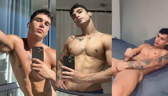JustTheGays thumbnail for Ripped latin twink Lucas Oliveira (PiqueZika) strokes his rock hard dick for you - amateur gay porn from OnlyFans JustForFans GayForFans - 