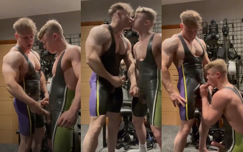 JustTheGays thumbnail for Hot muscle studs suck each other's dicks at the gym - amateur gay porn from OnlyFans, MyVidster, GayForFans and more! - Oral, Muscle
