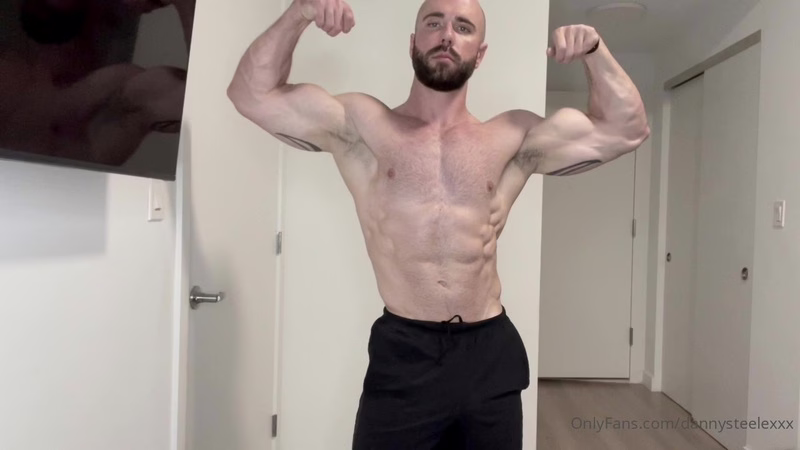JustTheGays thumbnail for Showing off my muscles and jerking off till I cum – Danny Steele (DannySteeleXXX) - amateur gay porn from OnlyFans, MyVidster, GayForFans and more! - Muscle