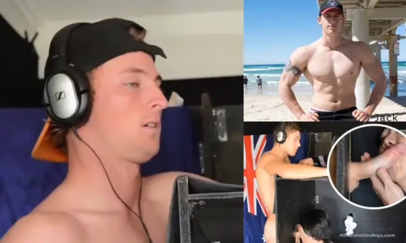 thumbnail for Aussie gets sucked through a gloryhole