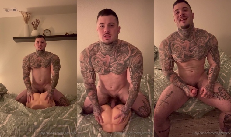 JustTheGays thumbnail for Hot tatted muscle lad fucks his toy deep and hard til he blasts cums – Derek Martin (Deek Aesthetic) - amateur gay porn from OnlyFans, MyVidster, GayForFans and more! - Muscle, Toys