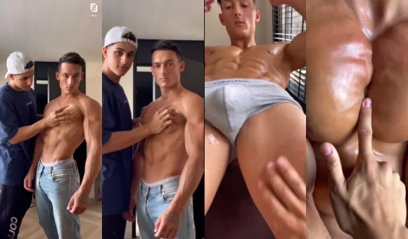 JustTheGays thumbnail for Ripped twunk Levy Van Wilgen gets oiled up and worshipped by Sepanta Arya (hunksep) - amateur gay porn from OnlyFans, MyVidster, GayForFans and more! - Worship, Young & Twink
