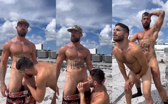 JustTheGays thumbnail for LukeRex – hot latin studs fucking on the roof - amateur gay porn from OnlyFans, MyVidster, GayForFans and more! - Anal, Outdoor
