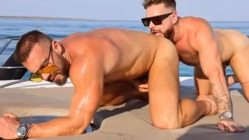 JustTheGays thumbnail for Beefy hunks Alfie and Josh Moore – jerking and rimming on the boat - amateur gay porn from OnlyFans JustForFans GayForFans - 