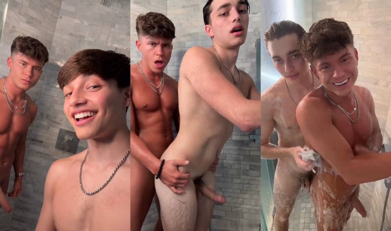 JustTheGays thumbnail for Sexy boy Braden Sherota gets fingered and fucked by hung twink Drake Von in the shower - amateur gay porn from OnlyFans JustForFans GayForFans - 