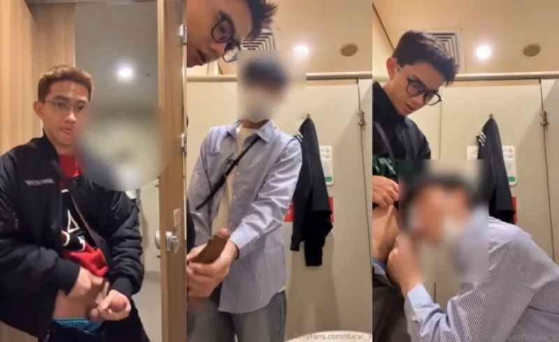 JustTheGays thumbnail for Ducal_39 – random stranger gives me a blowjob in the public toilets - amateur gay porn from OnlyFans JustForFans GayForFans - 